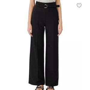 MAJE Black wide leg pants with belt size  FR 34/US0/US XS